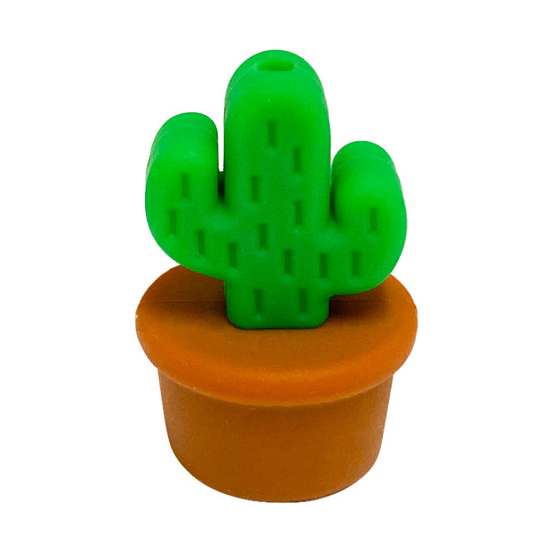 Wholesale of 10PCS Mini Cactus Silicone Beads